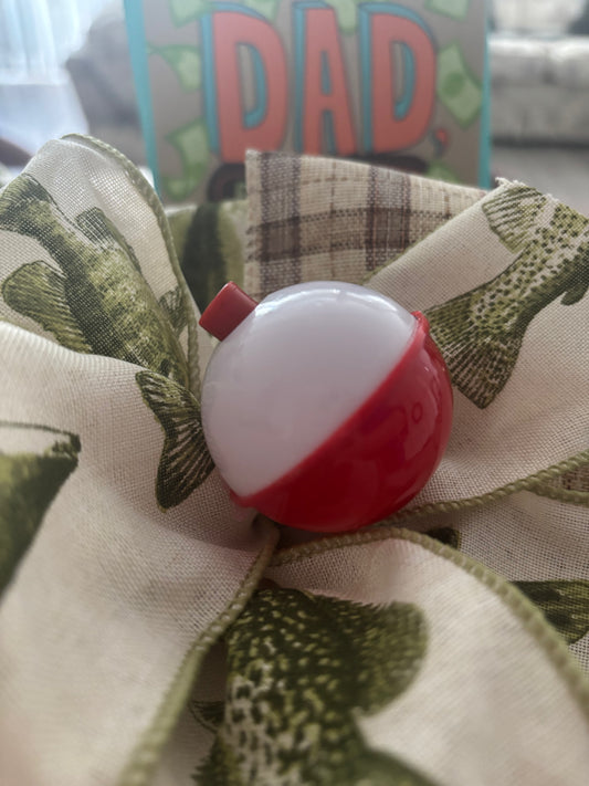 Fishing Bow Fathers Day Handmade DIY Fisherman Gift Or Wreath Bow no card included